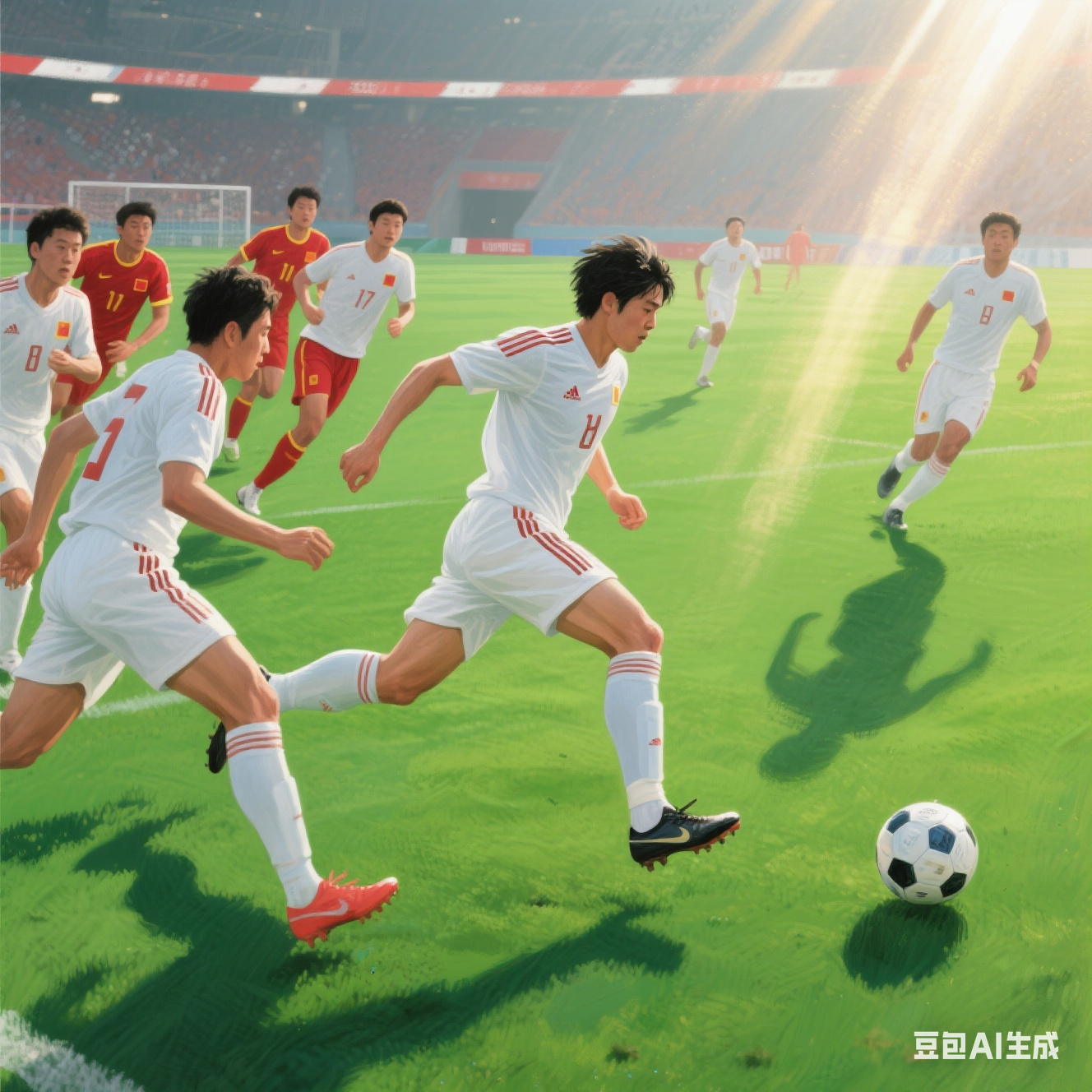 中国足球职业赛事全面开展，球队士气高昂追求胜利的简单介绍